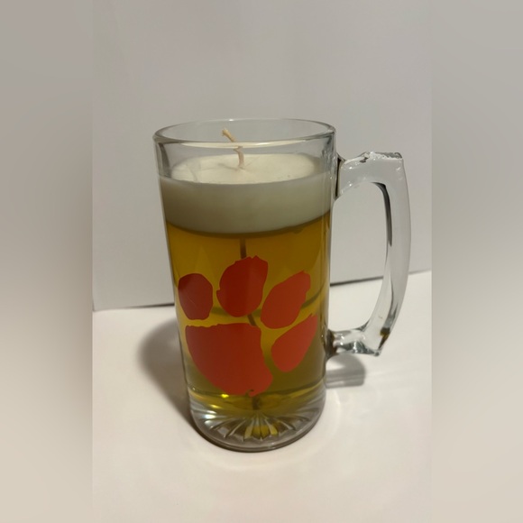 Clemson Other - Clemson Glass Beer Mug Candle